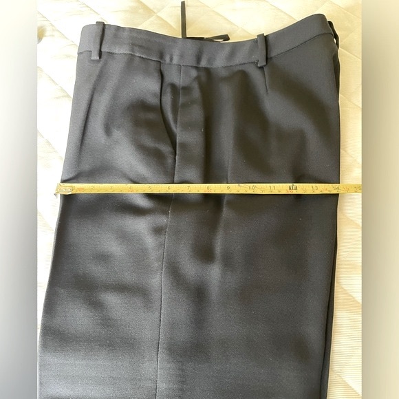 Ralph Lauren black 100% wool dress pants front zipper side pockets US 14 - Picture 11 of 15